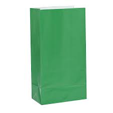 Подарочные мешочки , зеленые бумажные (12 шт)